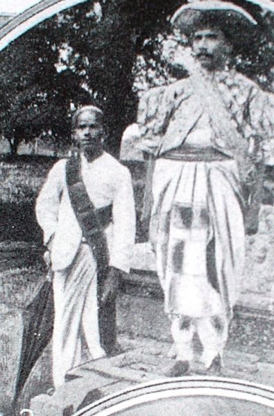 Eknaligoda with a black umbrella - early days of umbrellas for Nilames
